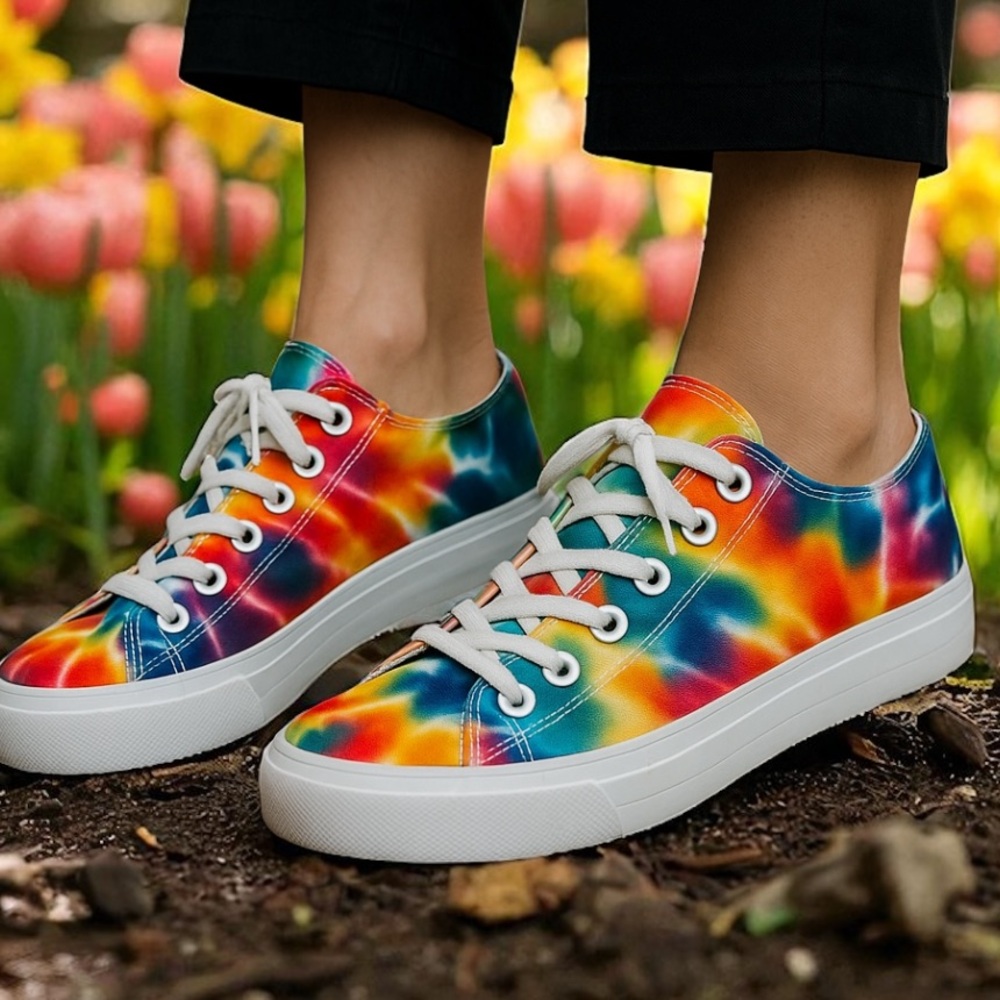 Restricted Colorful Tie-Dye Sneakers